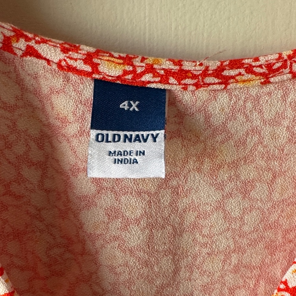 Old Navy Coral Floral Midi Dress - Picture 4 of 7